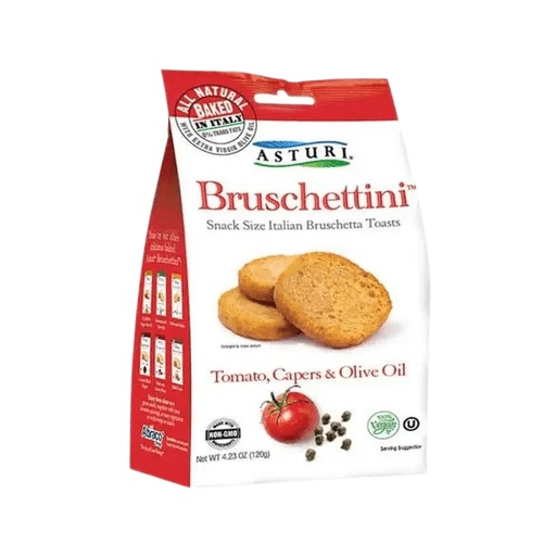 ASTURI Bruschettini Tomato, Capers & Olive Oil - 120g (4.23oz) - Pinocchio's Pantry - Authentic Italian Food