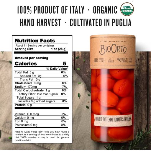 BIO ORTO Organic Red Datterini Tomatoes - 550g (19.40oz) - Pinocchio's Pantry - Authentic Italian Food