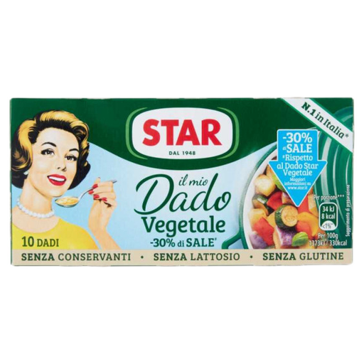 Dado STAR Vegetable Broth Cubes - 30% Salt - 10 cubes - Pinocchio's Pantry - Authentic Italian Food