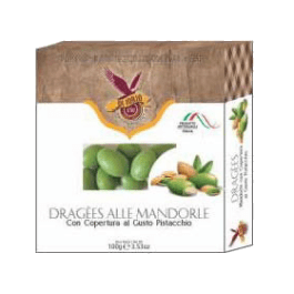 DI IORIO Almonds Pistachio Flavor Coated - 100g (3.53oz) - Pinocchio's Pantry - Authentic Italian Food