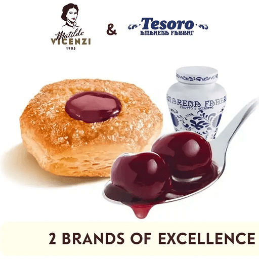 FABBRI Tesoro Puff Pastry Filled With Cherry Jam - 90g (3.17oz) - Pinocchio's Pantry - Authentic Italian Food