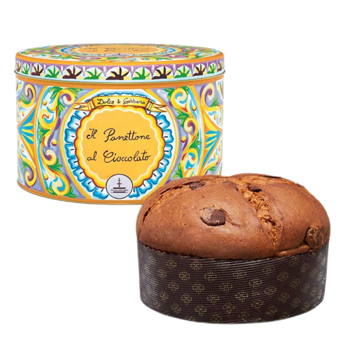 FIASCONARO Panettone with Chocolate - Dolce & Gabbana Tin - 500g (17.6 oz) - Pinocchio's Pantry - Authentic Italian Food