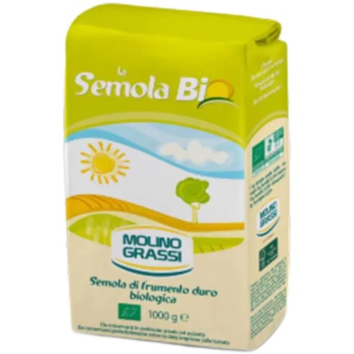 MOLINO GRASSI Organic Semolina Durum Wheat Flour - 1kg (2.2lb) - Pinocchio's Pantry - Authentic Italian Food