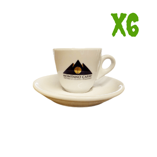 MONTANO Espresso Porcelain Cup Set of 6 - Pinocchio's Pantry - Authentic Italian Food