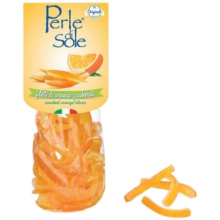 PERLE DI SOLE Candied Orange Peels - 100g (3.52oz) - Pinocchio's Pantry - Authentic Italian Food