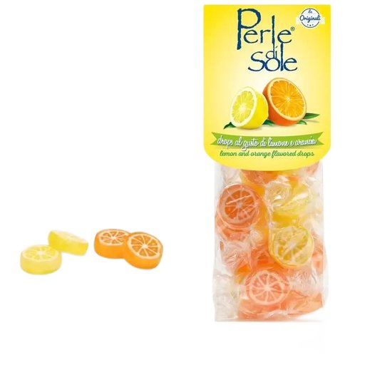 PERLE DI SOLE Lemon & Orange Slice Hard Candy - 100g (3.52oz) - Pinocchio's Pantry - Authentic Italian Food