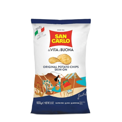 SAN CARLO Original Potato Chips Skin - On - 100g (3.5oz) - Pinocchio's Pantry - Authentic Italian Food
