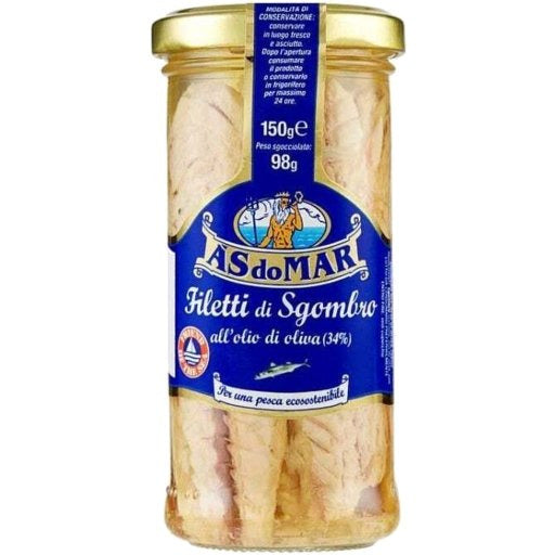 AS do MAR Mackerel Fillets in Olive Oil - 150g (5.29oz) - Pinocchio's Pantry - Authentic Italian Food