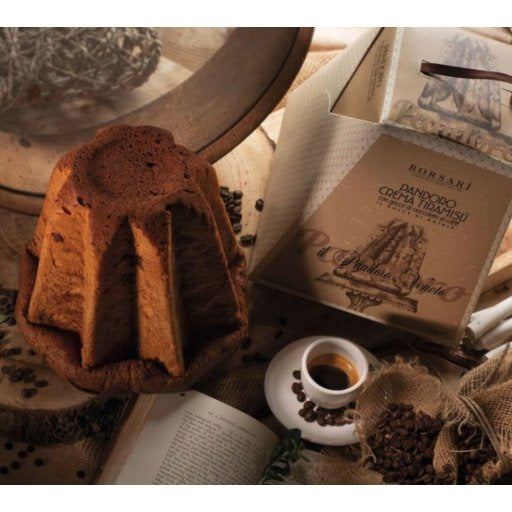 BORSARI Pandoro with Tiramisù Cream and Chocolate Chips - 850g (1.87lb) - Pinocchio's Pantry - Authentic Italian Food