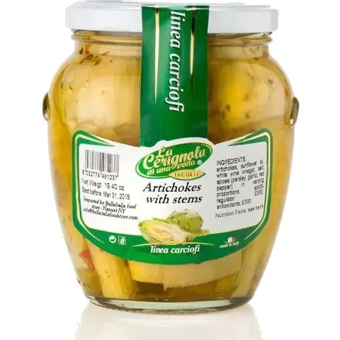 LA CERIGNOLA Artichokes with Stems - 580 (19.40oz) - Pinocchio's Pantry - Authentic Italian Food