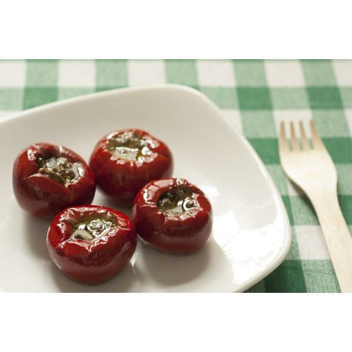 LA CERIGNOLA Round Baby Peppers with Anchovies - 290g (10.23oz) - Pinocchio's Pantry - Authentic Italian Food