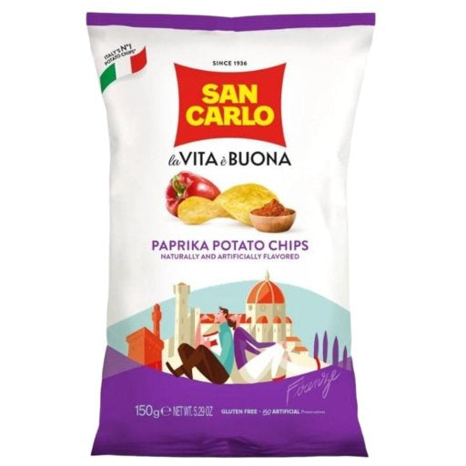 SAN CARLO Paprika Potato Chips - 50g (1.76oz) - Pinocchio's Pantry - Authentic Italian Food
