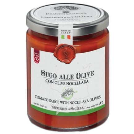 SEGRETI DI SICILIA Tomato Sauce with Olives - 290g (10.23oz) - Pinocchio's Pantry - Authentic Italian Food