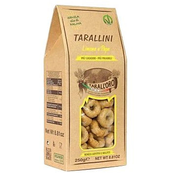 TARALL’ORO Taralli Pepper & Lemon Flavor - 250g (8.8oz) - Pinocchio's Pantry - Authentic Italian Food