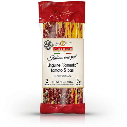 TIBERINO Linguine “Sorrento” with Tomato & Basil - 250g (8.8oz) - Pinocchio's Pantry - Authentic Italian Food