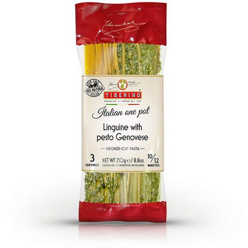 TIBERINO Linguine with Pesto Genovese - 250g (8.8oz) - Pinocchio's Pantry - Authentic Italian Food