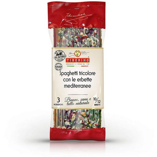 TIBERINO Tricolor Spaghetti with Mediterranean Herbs - 250g (8.8oz) - Pinocchio's Pantry - Authentic Italian Food